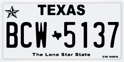 TX license plate BCW5137