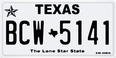 TX license plate BCW5141