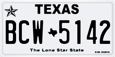 TX license plate BCW5142