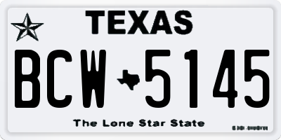 TX license plate BCW5145