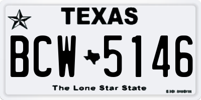 TX license plate BCW5146