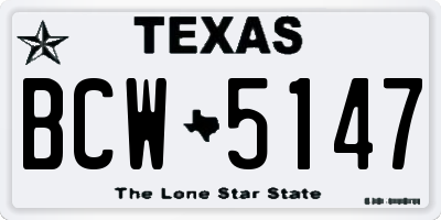 TX license plate BCW5147