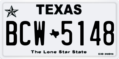 TX license plate BCW5148