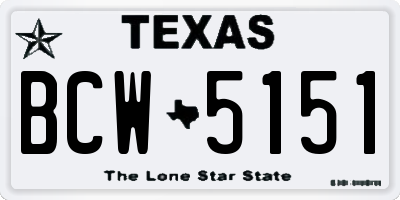 TX license plate BCW5151