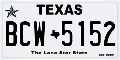TX license plate BCW5152