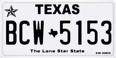 TX license plate BCW5153