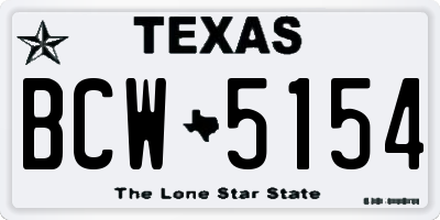 TX license plate BCW5154