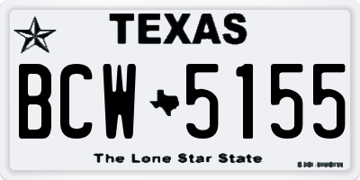 TX license plate BCW5155