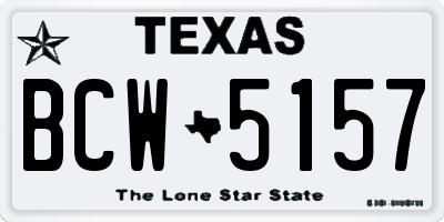 TX license plate BCW5157