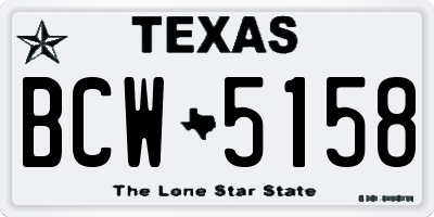 TX license plate BCW5158