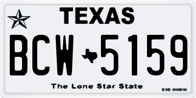 TX license plate BCW5159