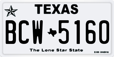 TX license plate BCW5160