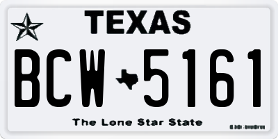 TX license plate BCW5161