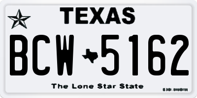 TX license plate BCW5162
