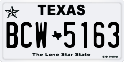 TX license plate BCW5163