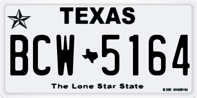 TX license plate BCW5164