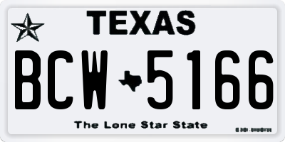 TX license plate BCW5166