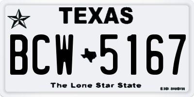 TX license plate BCW5167