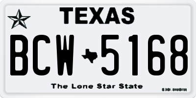 TX license plate BCW5168