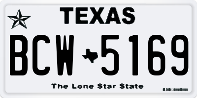 TX license plate BCW5169