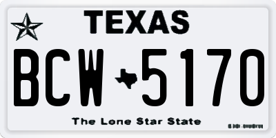 TX license plate BCW5170