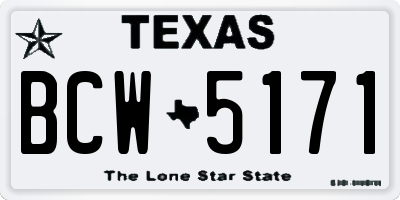 TX license plate BCW5171