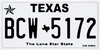 TX license plate BCW5172