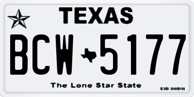 TX license plate BCW5177