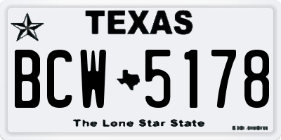 TX license plate BCW5178