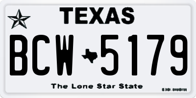 TX license plate BCW5179