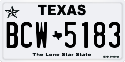 TX license plate BCW5183