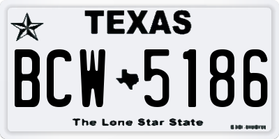 TX license plate BCW5186
