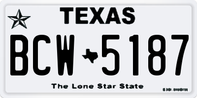 TX license plate BCW5187