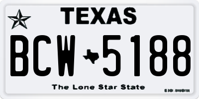TX license plate BCW5188