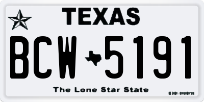 TX license plate BCW5191