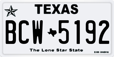 TX license plate BCW5192