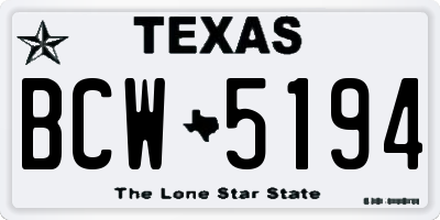 TX license plate BCW5194