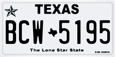 TX license plate BCW5195