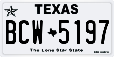 TX license plate BCW5197