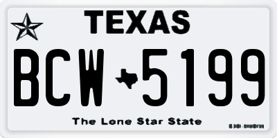 TX license plate BCW5199