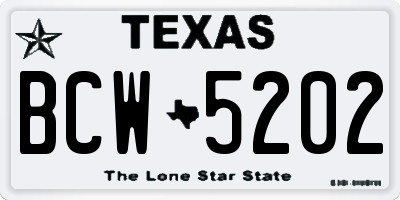 TX license plate BCW5202