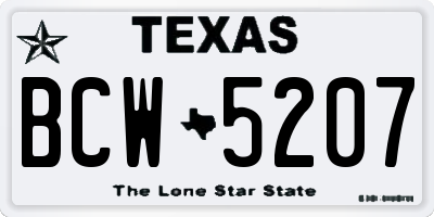 TX license plate BCW5207