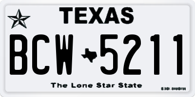 TX license plate BCW5211