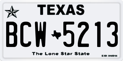 TX license plate BCW5213