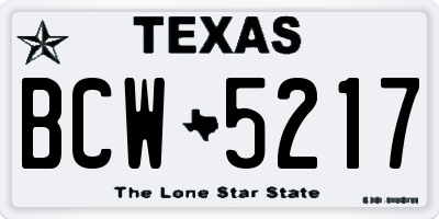 TX license plate BCW5217