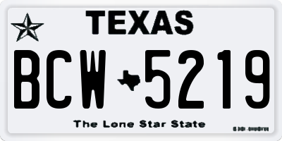TX license plate BCW5219