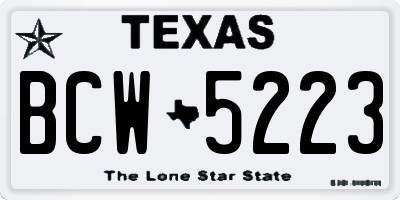 TX license plate BCW5223