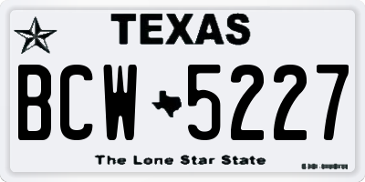 TX license plate BCW5227