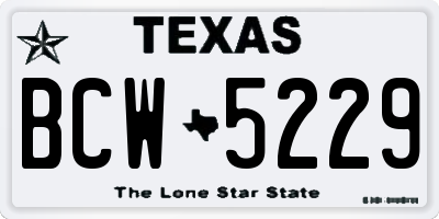 TX license plate BCW5229