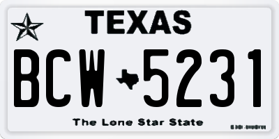 TX license plate BCW5231